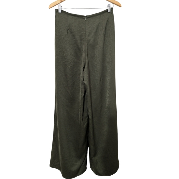 XTRIBE Olive Green Wide Leg Dress Pants Size Small | Minimalist Chic - Picture 8 of 10